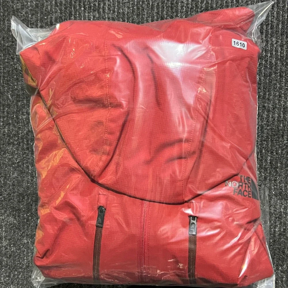 The North Face Puffer Jacket Mens Small Red Hooded Insulated Full Zip Gorpcore